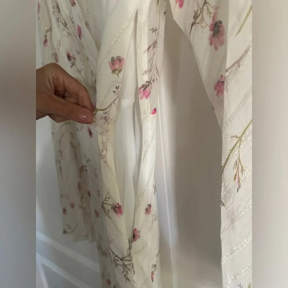 NEW LoveShackFancy Dalila Dainty Floral Maxi Dress Azalea Pink Chiffon | size 2 - Picture 10 of 12